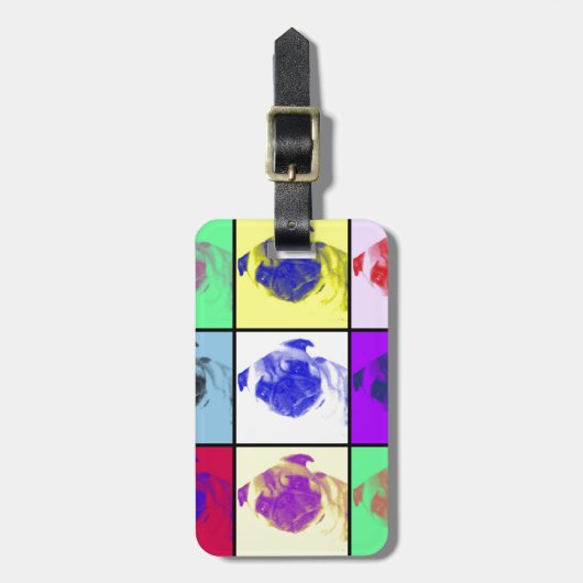 Funky niedlicher Mops Gepäckanhänger (Vorderseite vertikal)