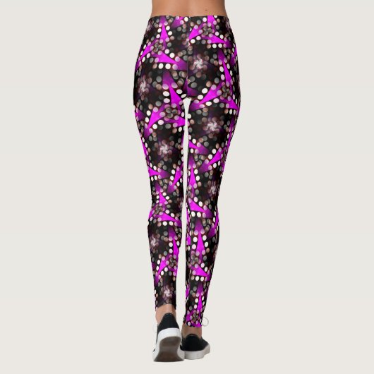 Funky Noir Leggings, die Psydefink mit heißen Pink Leggings (Rückseite)