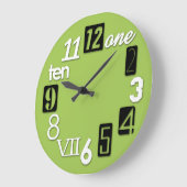 Funky Numbra Round Lime Green Wall Uhren (Winkel)