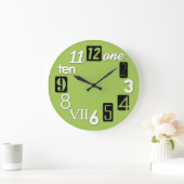 Funky Numbra Round Lime Green Wall Uhren (Zuhause)