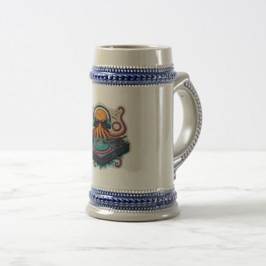 Funky Octopus DJ Bierglas (VorderseiteRechts)