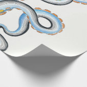 Funky Octopus Ink Blue Orange Geschenkpapier (Ecke)