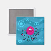 Funky Octopus Magnet (Vorderseite/Rückseite)