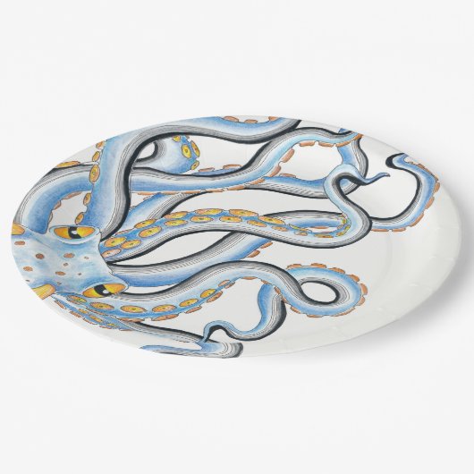 Funky Octopus Pappteller (Schrägansicht)