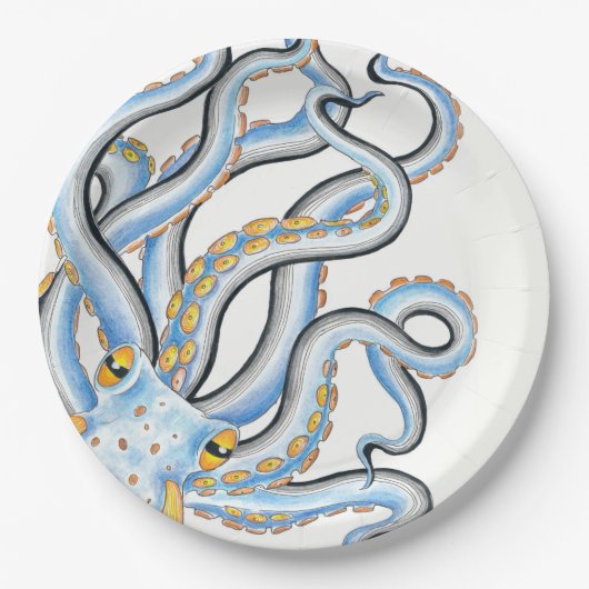 Funky Octopus Pappteller (Vorderseite)