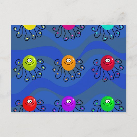 Funky Octopus Postkarte (Vorderseite)