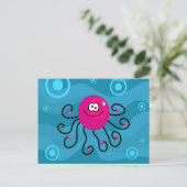 Funky Octopus Postkarte (Stehend Vorderseite)