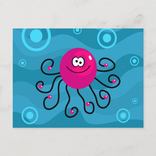 Funky Octopus Postkarte (Vorderseite)