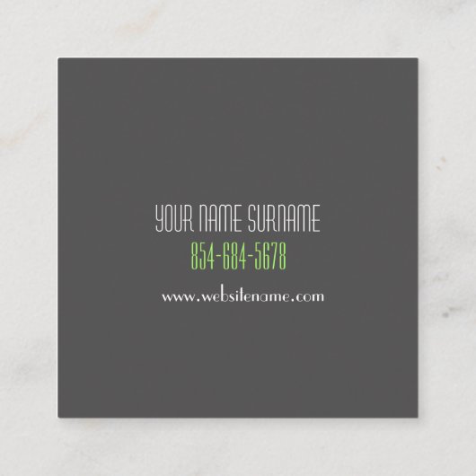 Funky Orange Bio Feel Business Card Quadratische Visitenkarte (Rückseite)