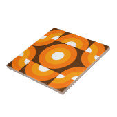 Funky Orange Brown Retro Circles Art Pattern Fliese (Seite)