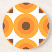 Funky Orange Brown Retro Circles Art Pattern Getränkeuntersetzer (Vorne)