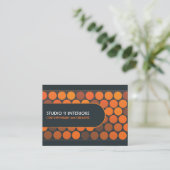 Funky Orange Dots Studio Interior Business Cards Visitenkarte (Stehend Vorderseite)