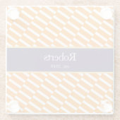 Funky Orange Pattern Family Name and Year Modern Glasuntersetzer (Rückseite)