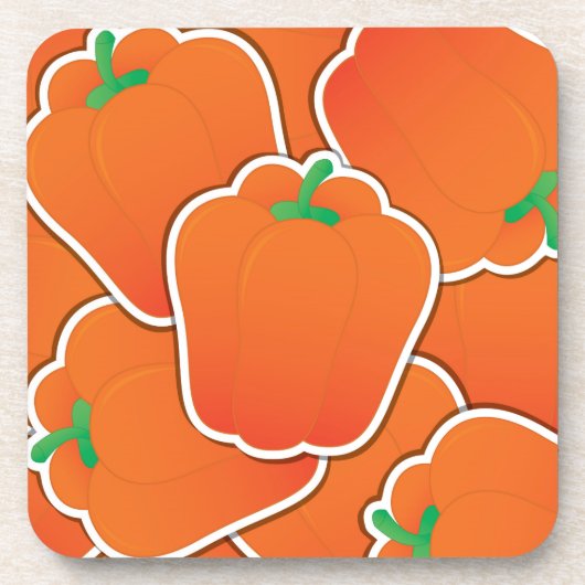 Funky Orange Pfeffer Untersetzer (Vorderseite)