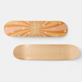 Funky Orange Psychedelic Good Vibes Skateboard (Horizontal)