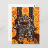 Funky Orange Sock Monkey Circles Bubbles Pop Art Postkarte (Vorne/Hinten)