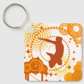 Funky Orange Symbols Schlüsselanhänger (Vorderseite)