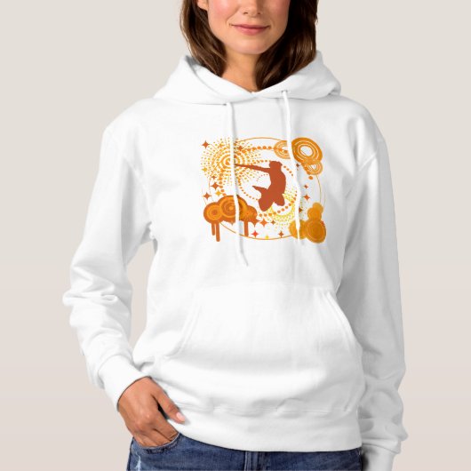 Funky Orange Symbols Womens Hoodie (Vorderseite)