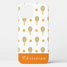 Funky Orange Tennis Fun Kids Personalisiert Player