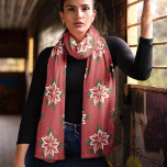 Funky Orange und White Poinsettia Chiffon Scarf Schal<br><div class="desc">Eine Sammlung schöner Schals mit Funky Poinsettias in verschiedenen Farben mit passendem Hintergrund. Sehr elegant als Geschenk oder für sich selbst.</div>