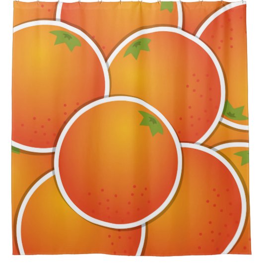 Funky Orangen Duschvorhang (Vorderseite)
