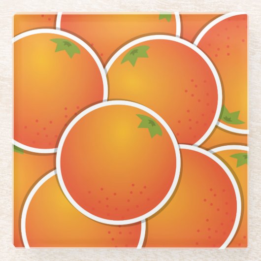 Funky Orangen Glasuntersetzer (Vorderseite)