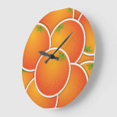 Funky Orangen Große Wanduhr (Winkel)