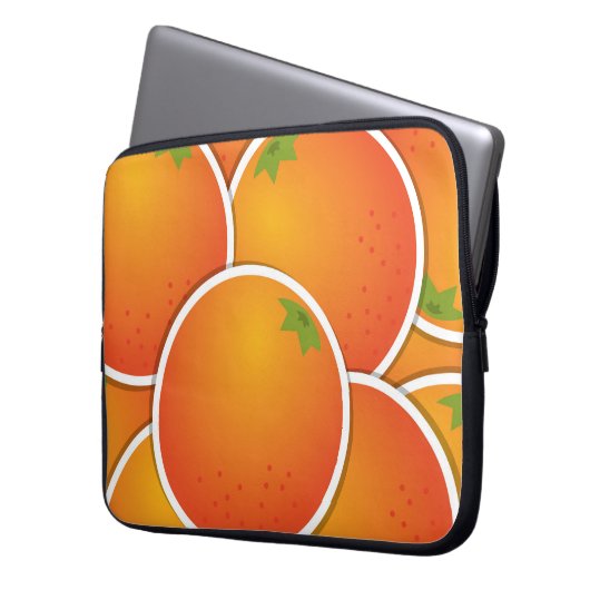 Funky Orangen Laptopschutzhülle (Vorderseite Links)