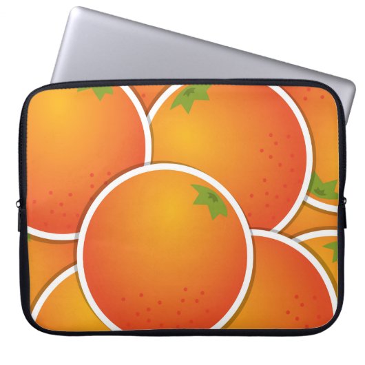 Funky Orangen Laptopschutzhülle (Vorderseite)