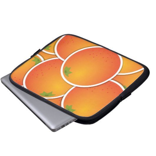 Funky Orangen Laptopschutzhülle (Vorne Knopf)