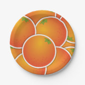 Funky Orangen Pappteller (Vorderseite)