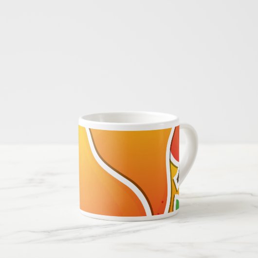 Funky Orangenbirne Espressotasse (Vorderseite Rechts)