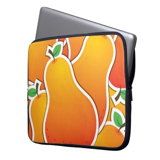 Funky Orangenbirne Laptopschutzhülle (Vorderseite Links)