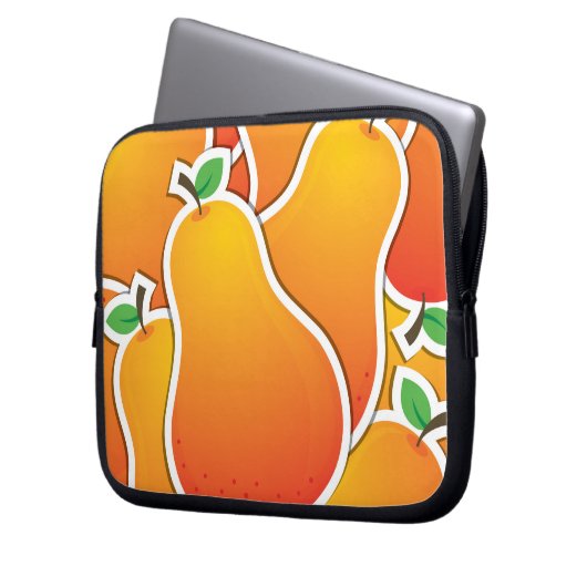 Funky Orangenbirne Laptopschutzhülle (Vorderseite Links)
