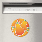 Funky Orangenbirne Magnet (In Situ (Geschirrspüler))