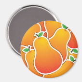 Funky Orangenbirne Magnet (Vorderseite/Rückseite)