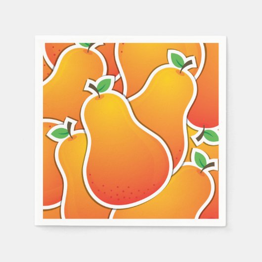 Funky Orangenbirne Serviette (Vorderseite)