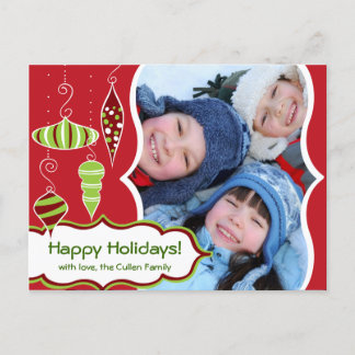 Funky Ornaments Christmas Postcard Feiertagspostkarte