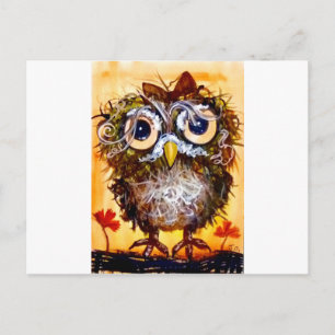 Funky owl Girl Postkarte