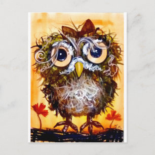 Funky owl Girl Postkarte
