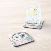 Funky Owl Portrait Getränkeuntersetzer (Rechte Seite)