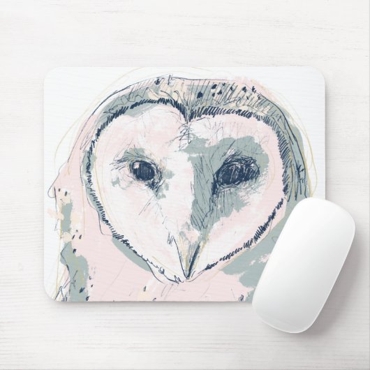 Funky Owl Portrait Mousepad (Mit Mouse)