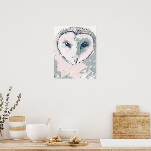 Funky Owl Portrait Poster (Küche)