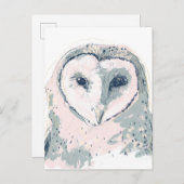 Funky Owl Portrait Postkarte (Vorne/Hinten)