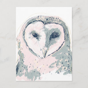 Funky Owl Portrait Postkarte