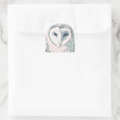 Funky Owl Portrait Quadratischer Aufkleber (Tasche)