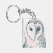 Funky Owl Portrait Schlüsselanhänger (Vorderseite links)