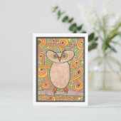 Funky Owl Postkarte (Stehend Vorderseite)