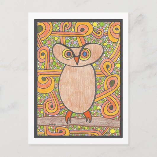 Funky Owl Postkarte (Vorderseite)