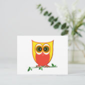 Funky Owl Postkarte (Stehend Vorderseite)